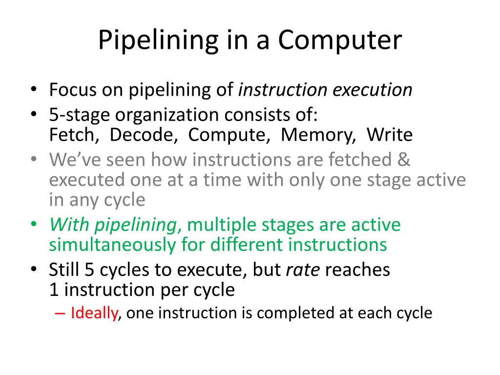 pipelining in a computer