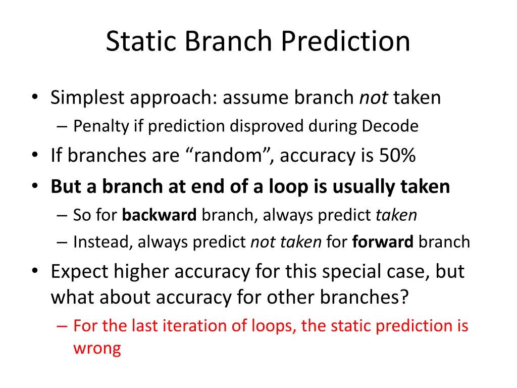 static branch prediction