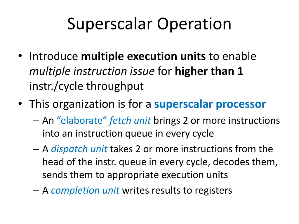 superscalar operation