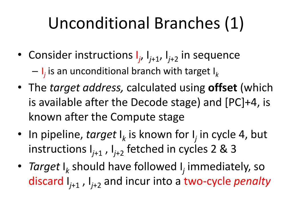 unconditional branches 1