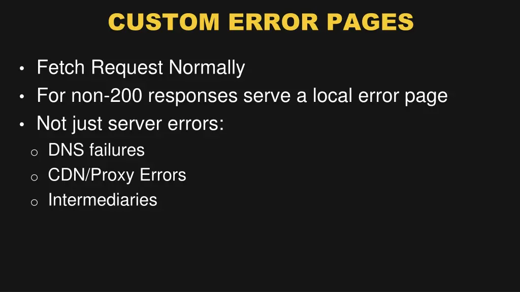 custom error pages