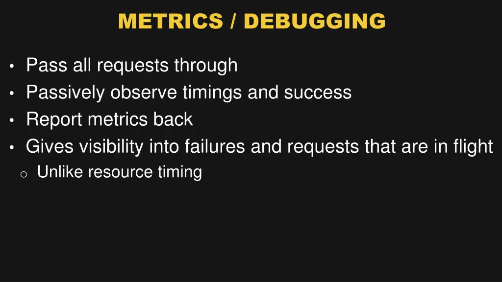 metrics debugging