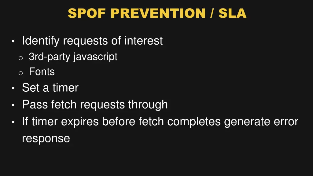 spof prevention sla