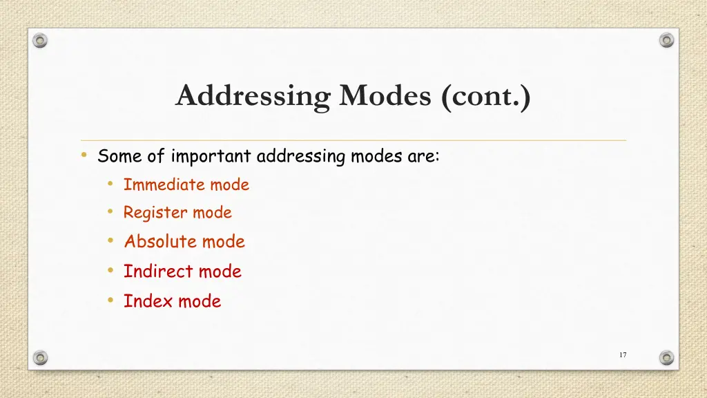 addressing modes cont