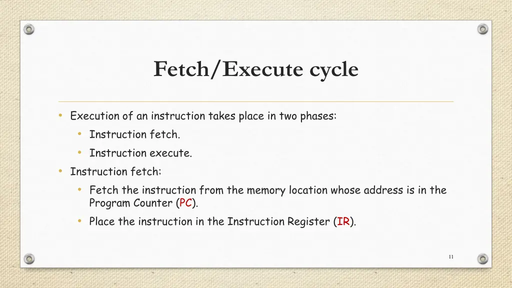 fetch execute cycle