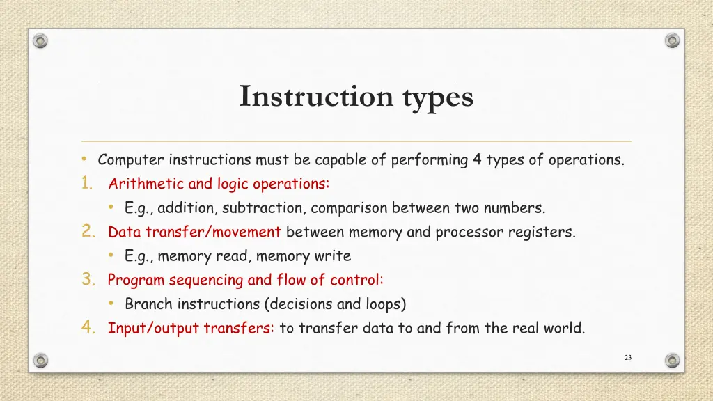 instruction types