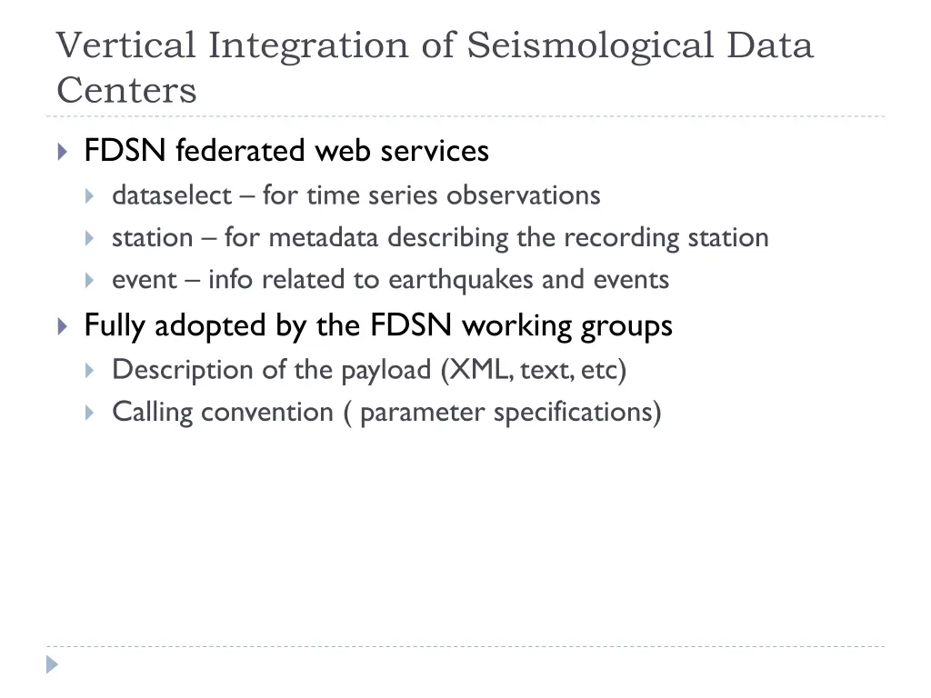 vertical integration of seismological data centers