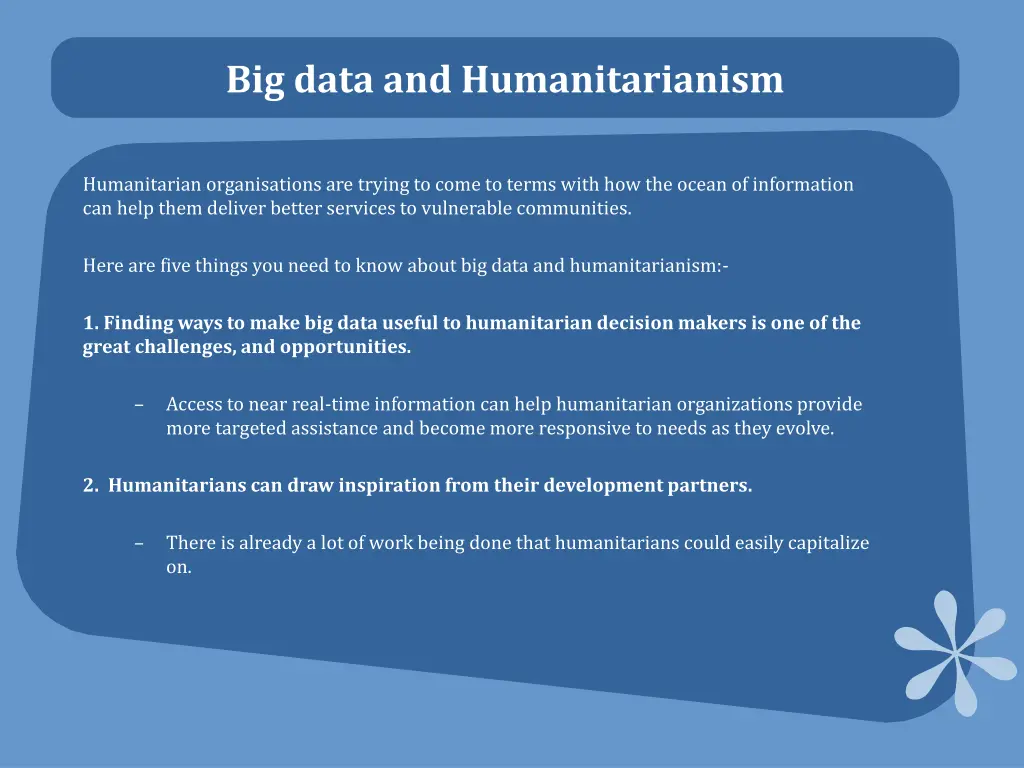 big data and humanitarianism