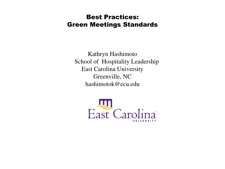 best practices green meetings standards