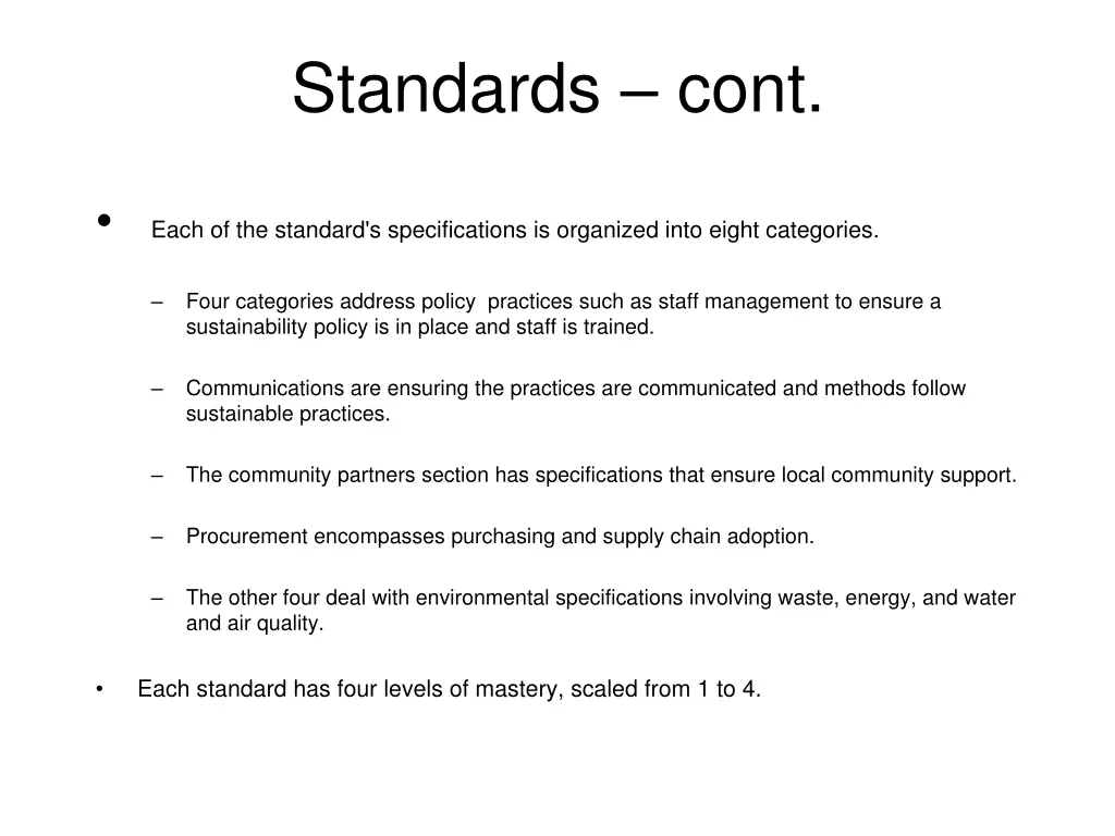 standards cont 1