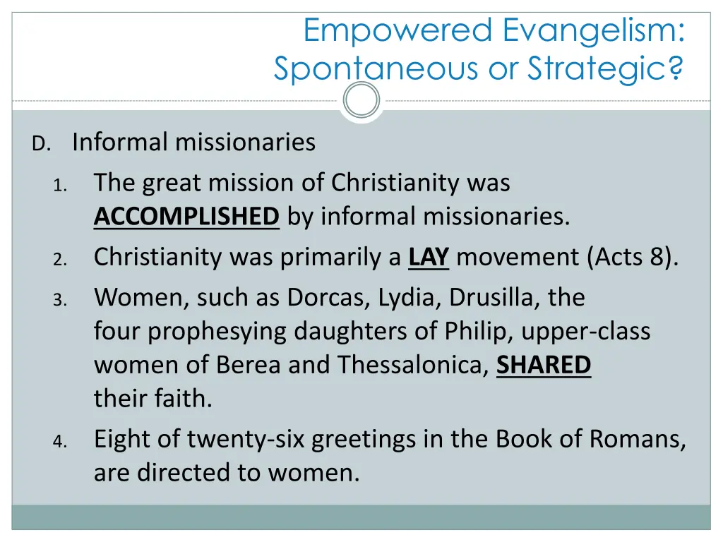 empowered evangelism spontaneous or strategic 15