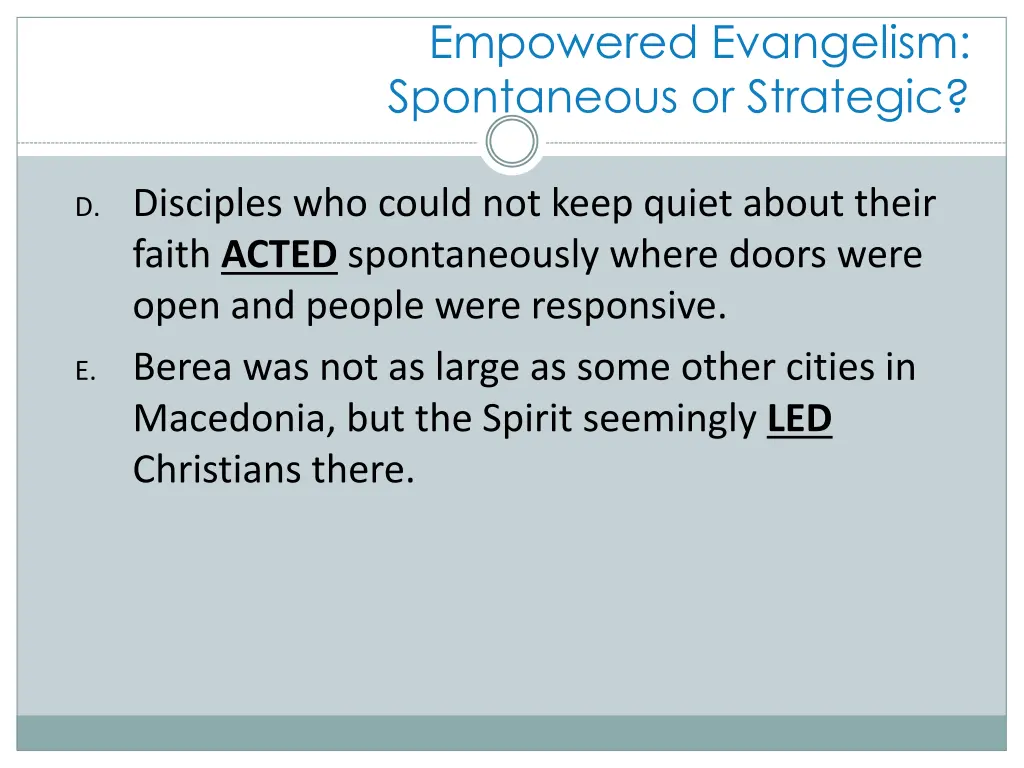 empowered evangelism spontaneous or strategic 6