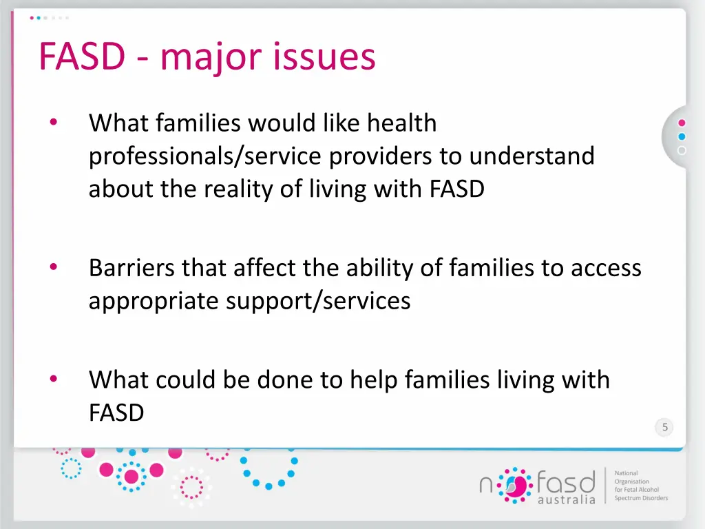 fasd major issues