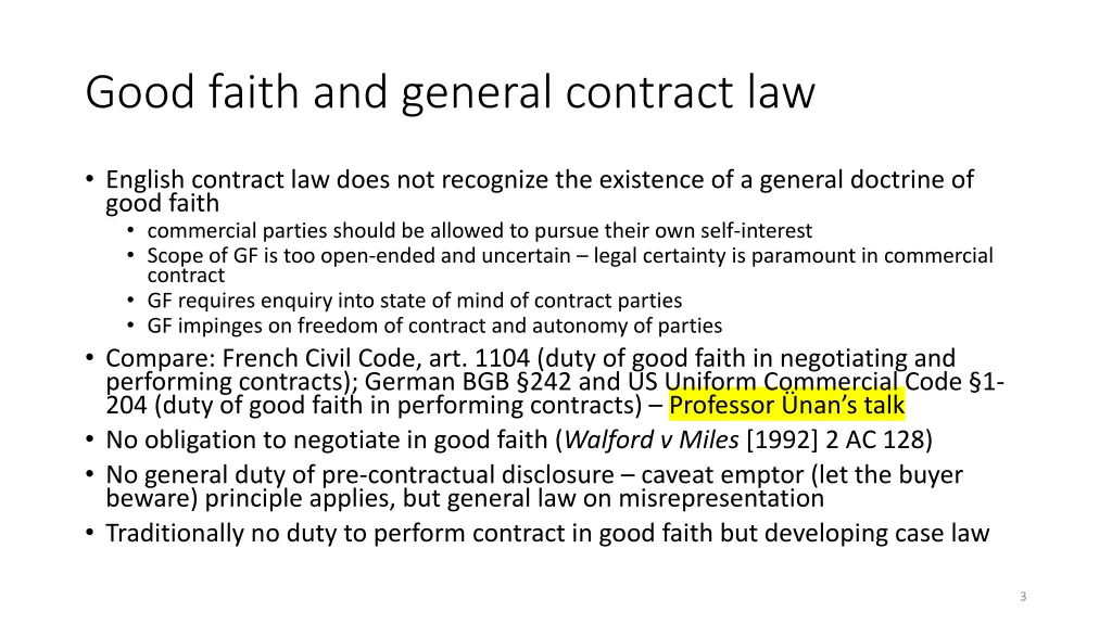 good faith and general contract law