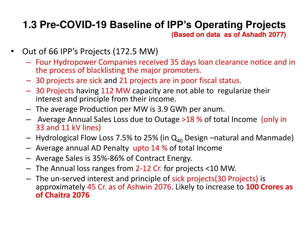 1 3 pre covid 19 baseline of ipp s operating