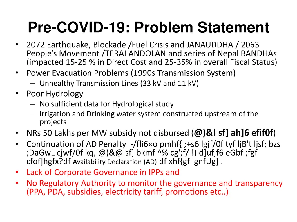 pre covid 19 problem statement 2072 earthquake