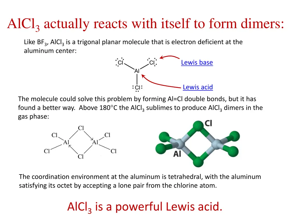 alcl 3 actually reacts with itself to form dimers