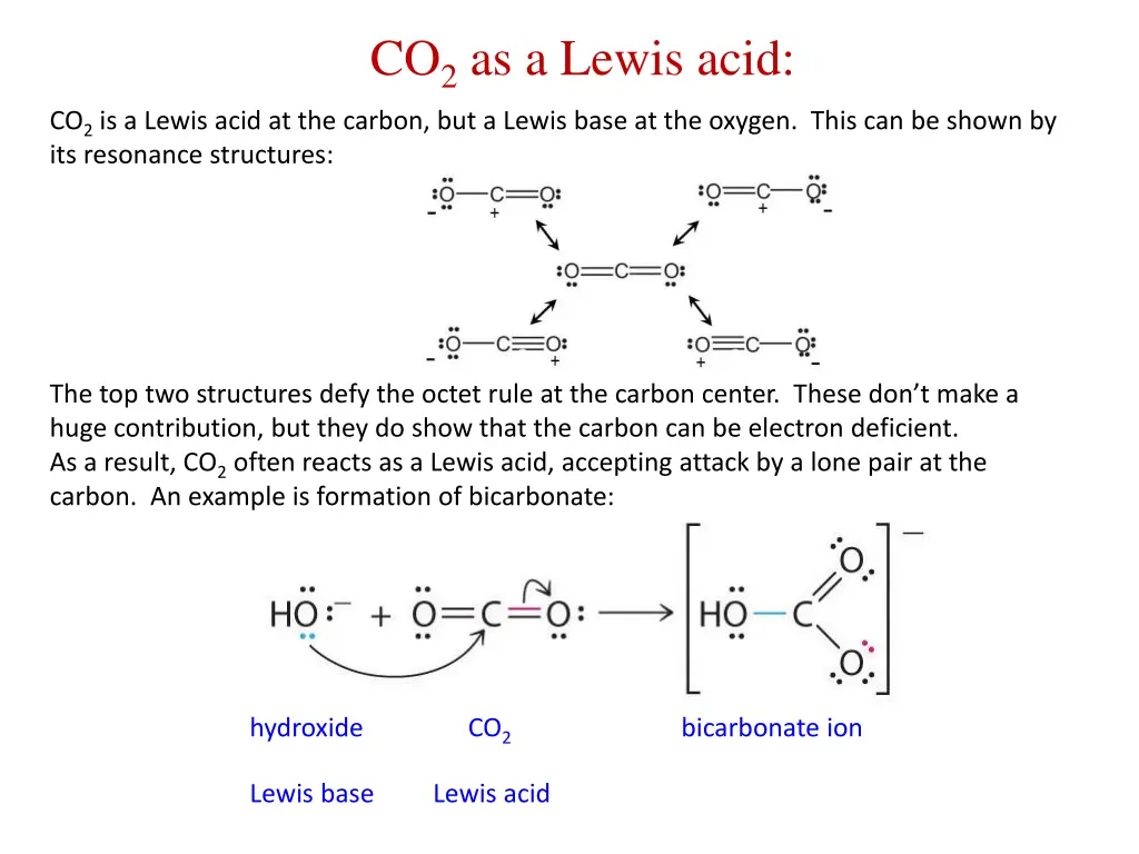 co 2 as a lewis acid