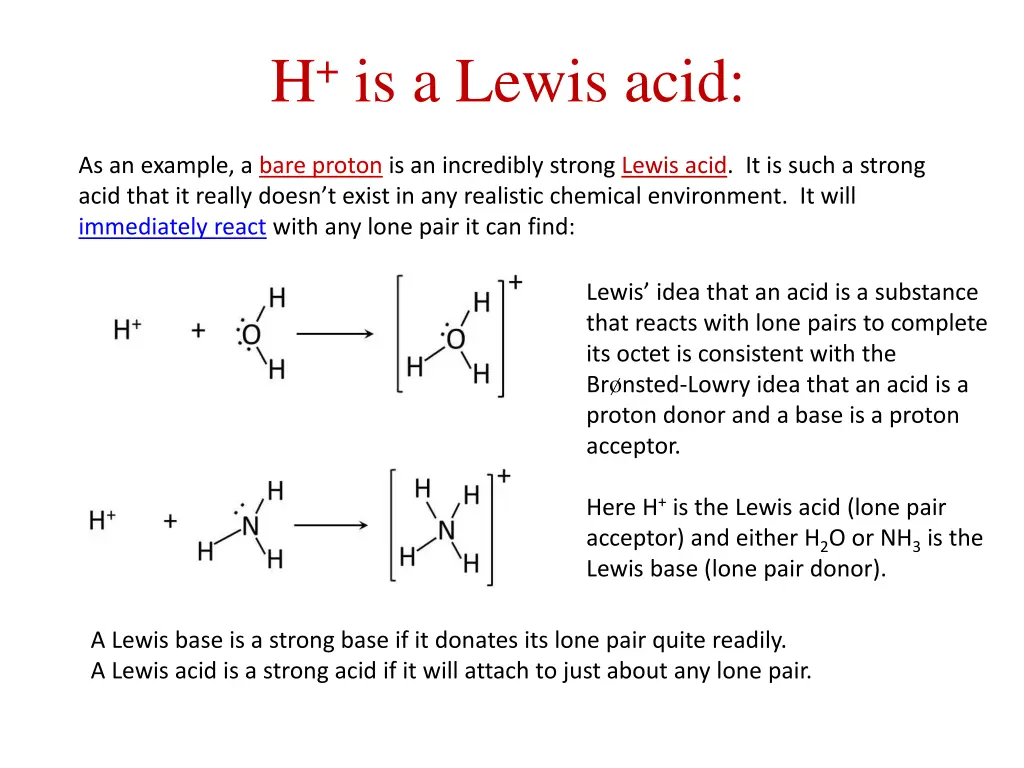 h is a lewis acid