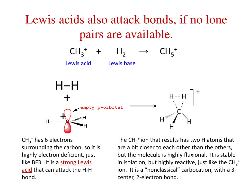 lewis acids also attack bonds if no lone pairs