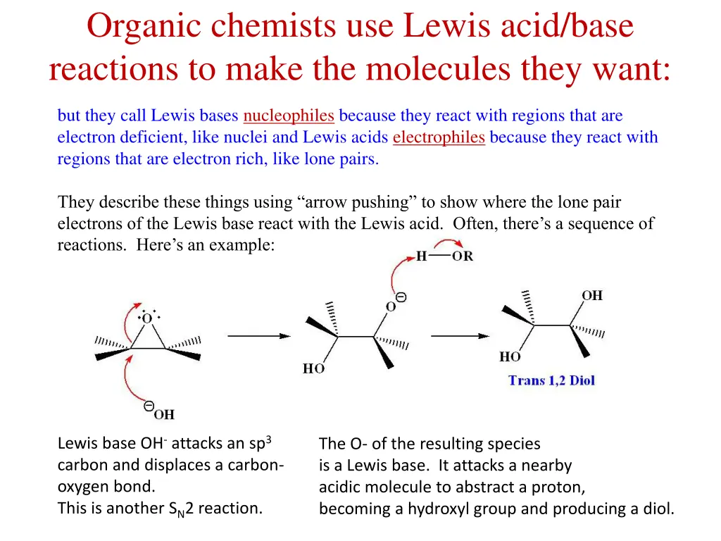 organic chemists use lewis acid base reactions