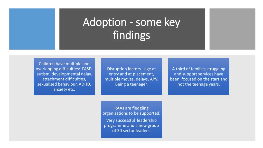 adoption adoption some key findings findings