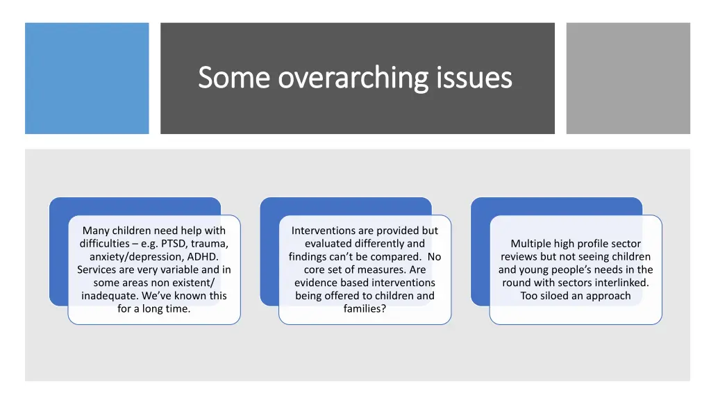 some overarching issues some overarching issues