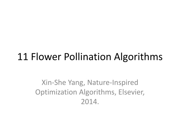 11 flower pollination algorithms