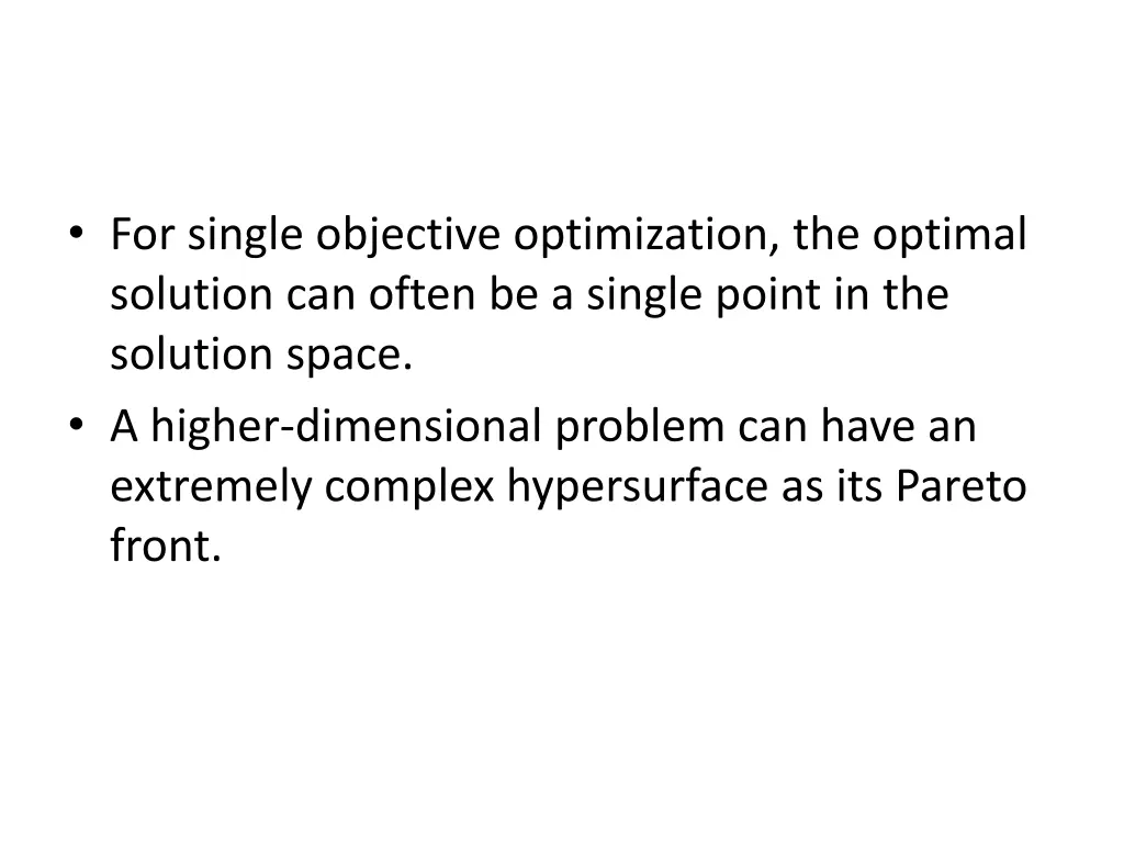 for single objective optimization the optimal