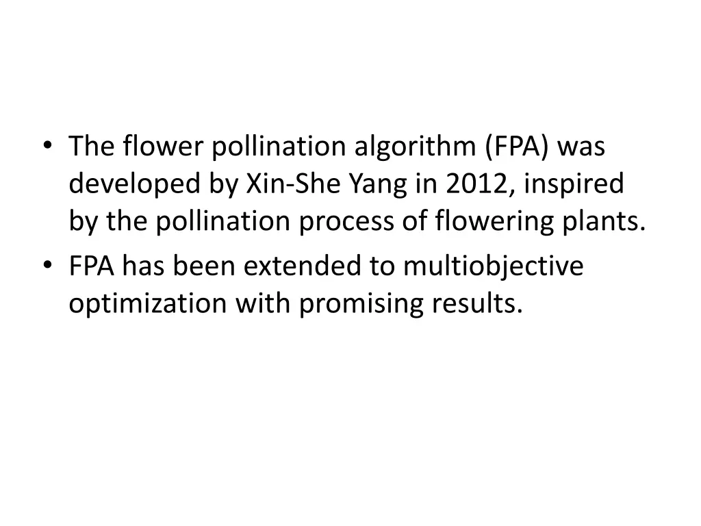 the flower pollination algorithm