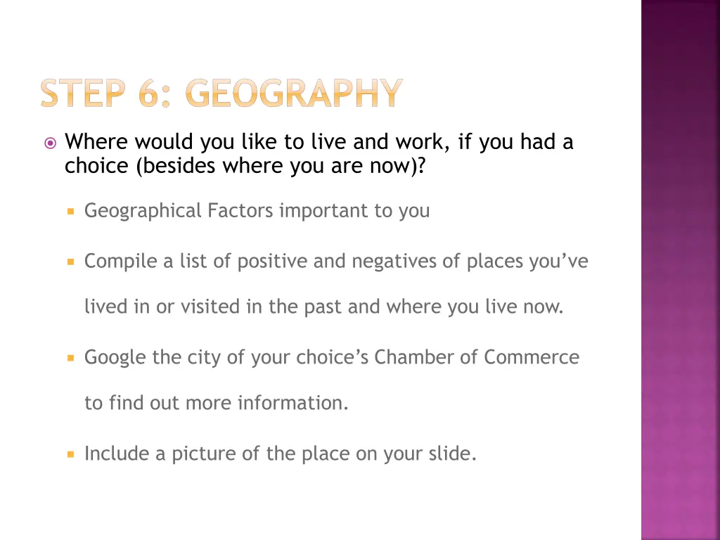 step 6 geography