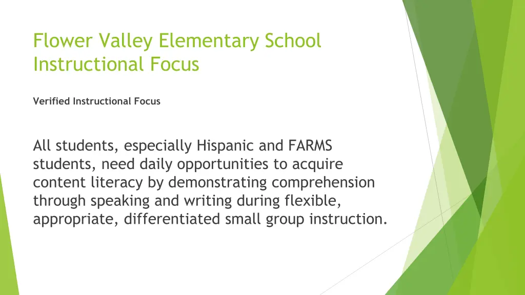 flower valley elementary school instructional