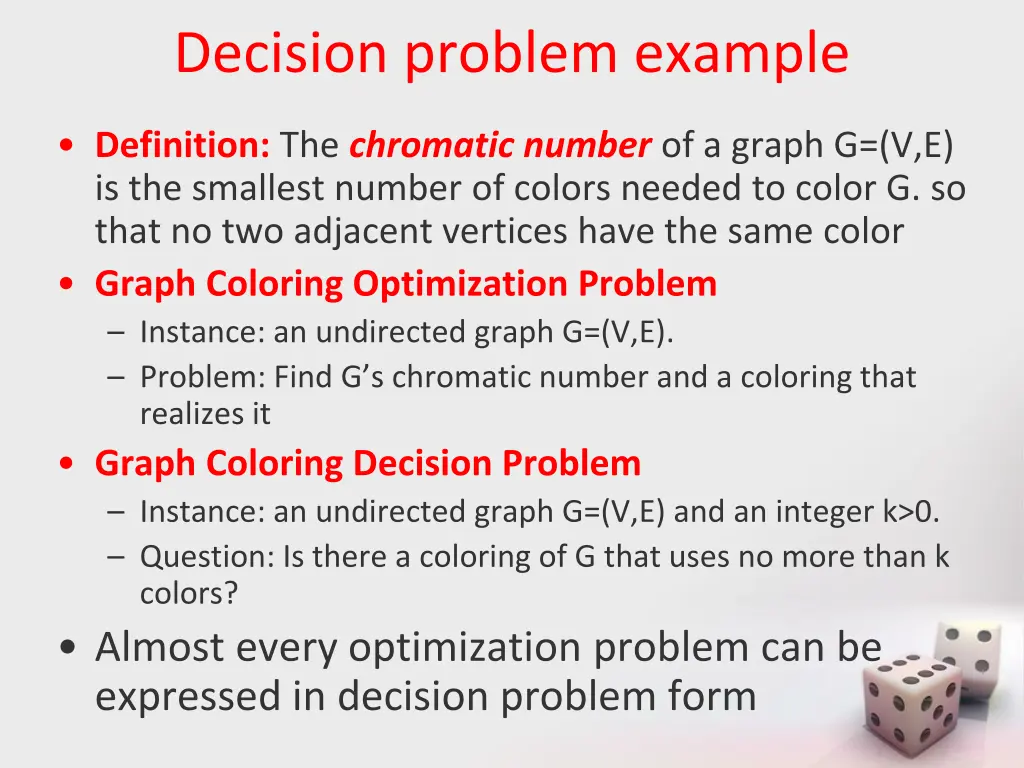 decision problem example