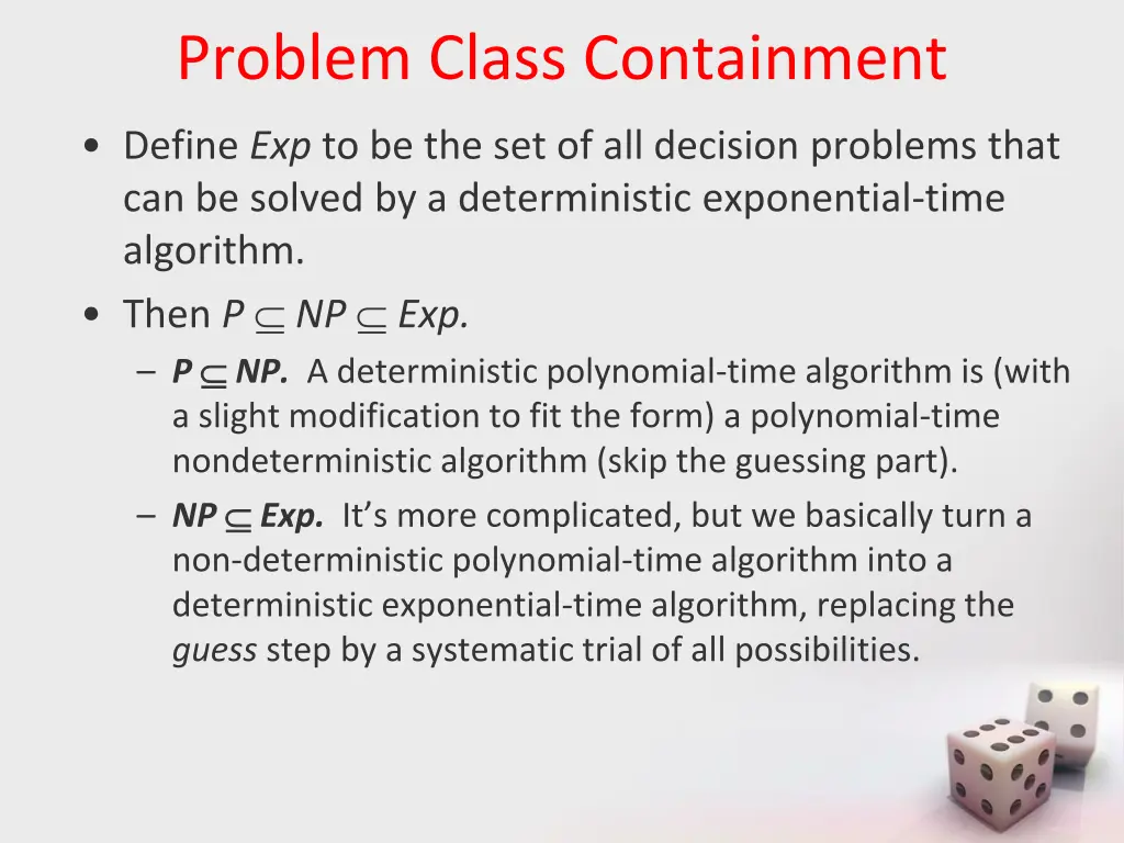 problem class containment