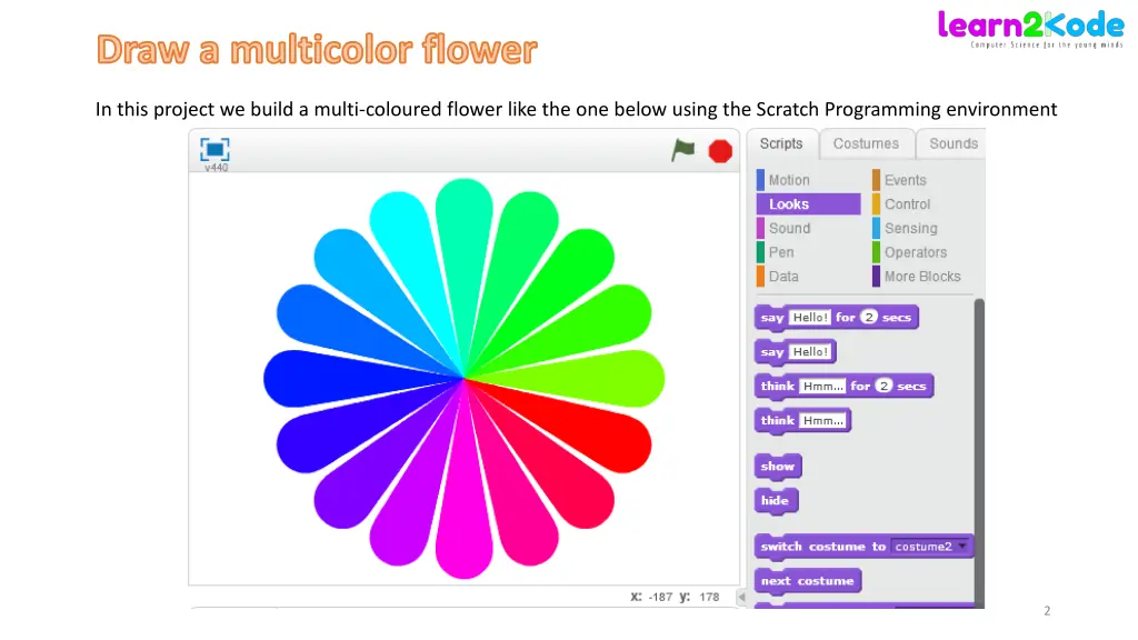 draw a multicolor flower 1