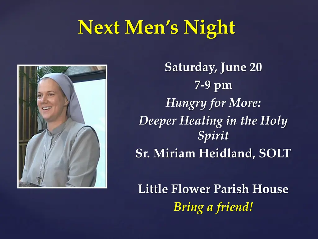 next men s night