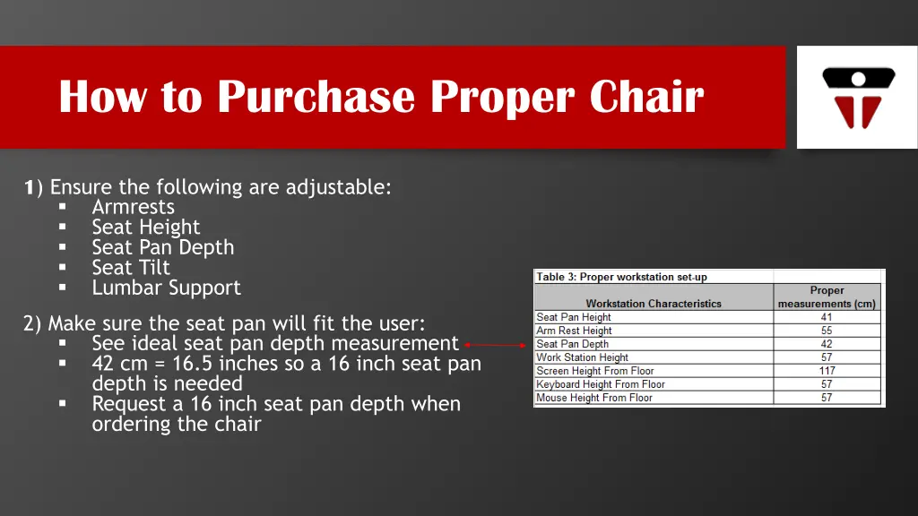 how to purchase proper chair