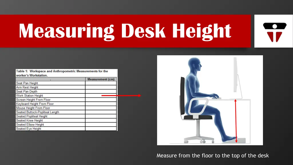 measuring desk height