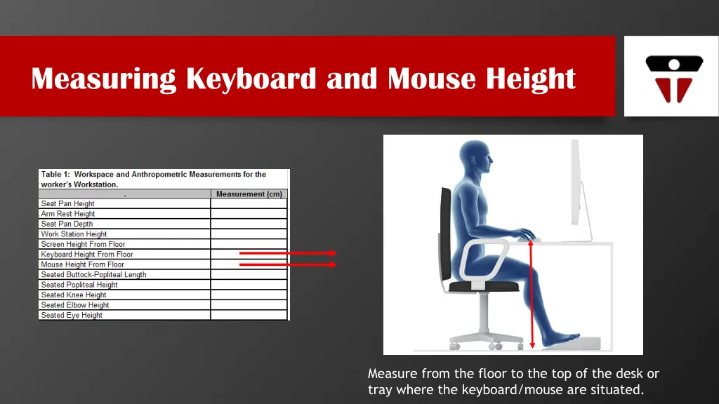 measuring keyboard and mouse height