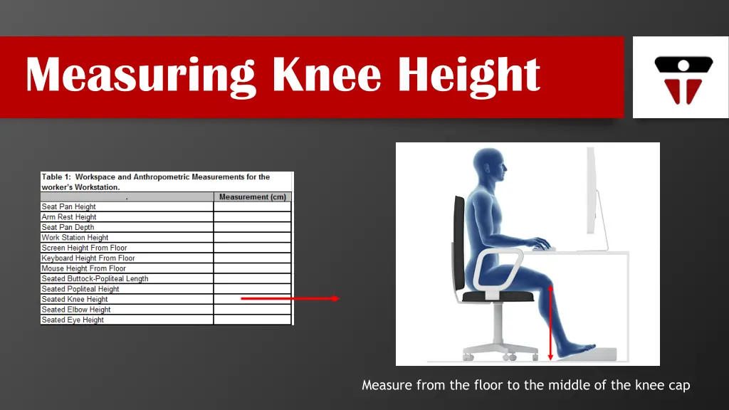 measuring knee height