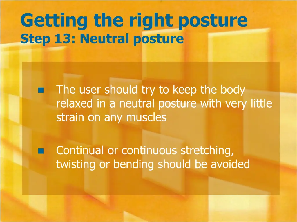 getting the right posture step 13 neutral posture