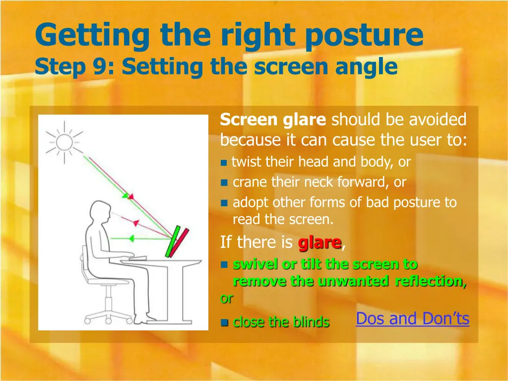 getting the right posture step 9 setting