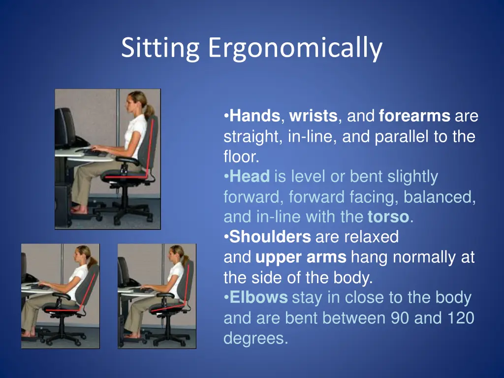 sitting ergonomically