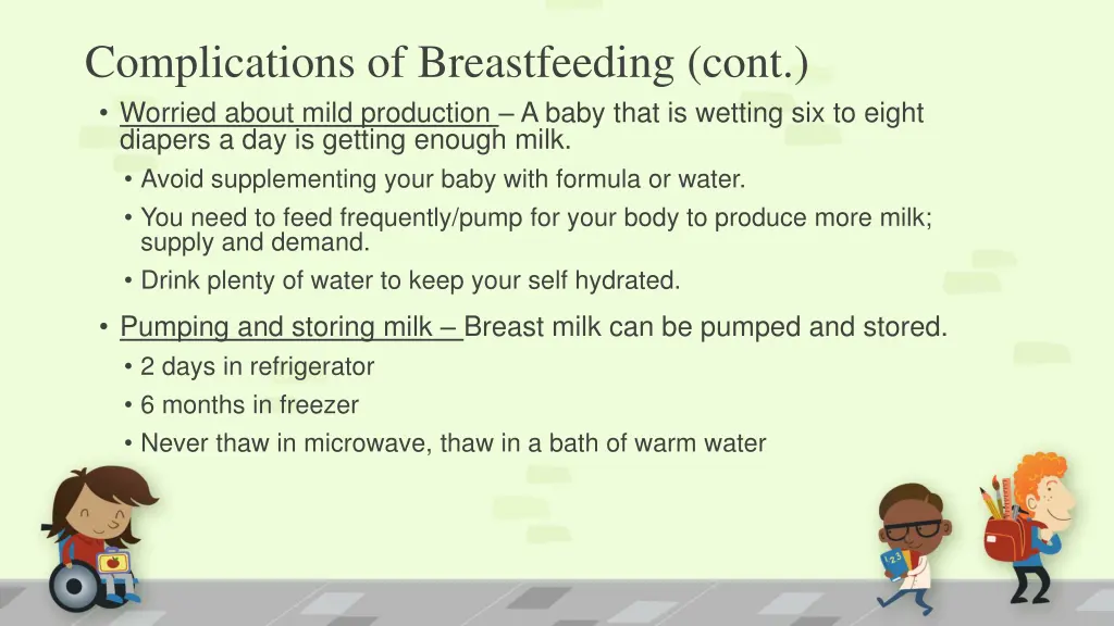 complications of breastfeeding cont worried about