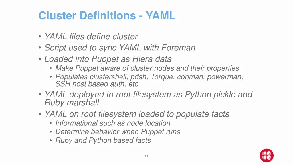 cluster definitions yaml