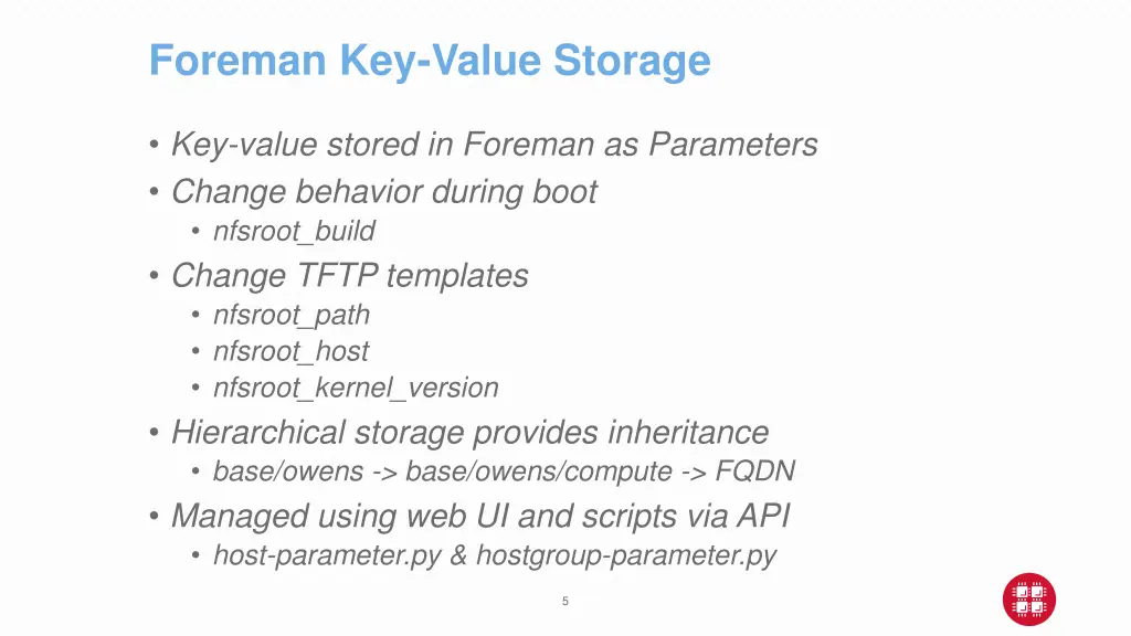 foreman key value storage