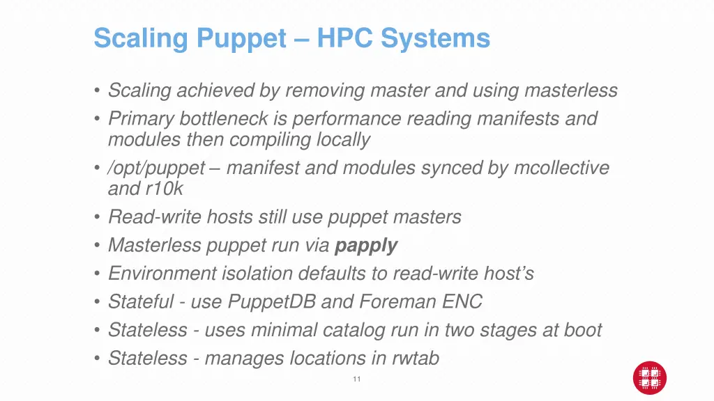 scaling puppet hpc systems