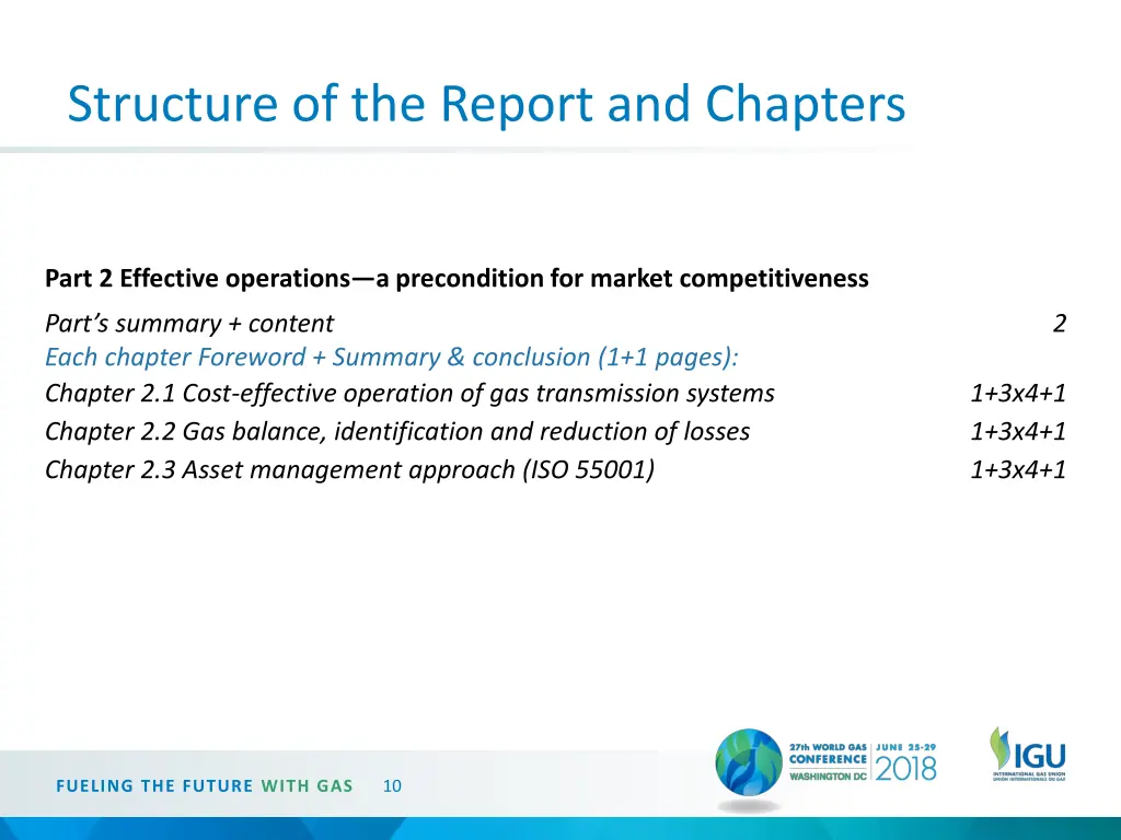 structure of the report and chapters