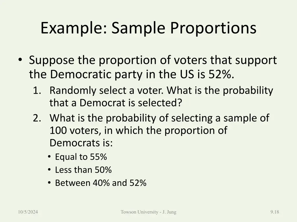 example sample proportions