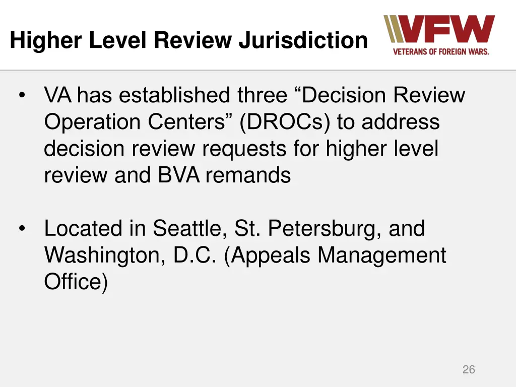 higher level review jurisdiction